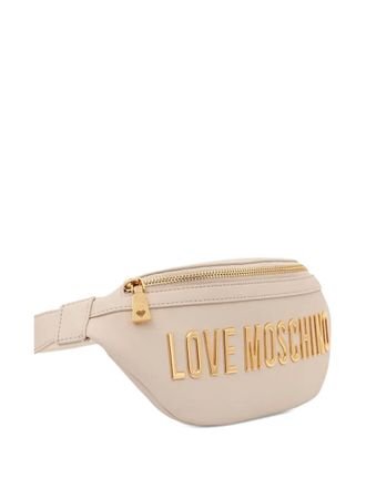 Love Moschino logo-plaque belt bag - women - Polyester/Polyurethane - One Size - Neutrals