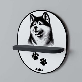 OEM Estante Ovalado Negro Para Perro Akita