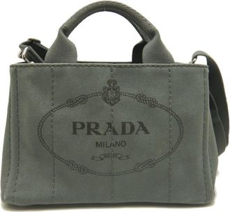 Prada Canapa Ardesia Canvas Tote Bag (Pre-Owned)