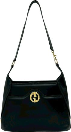 Gucci Black Leather Shoulder Bag Tote Bag (Pre-Owned)