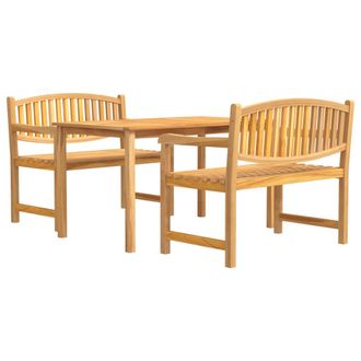 vidaXL Juego De Comedor Para Jard&iacute;n 3 Pzas Madera Maciza De Teca Vidaxl