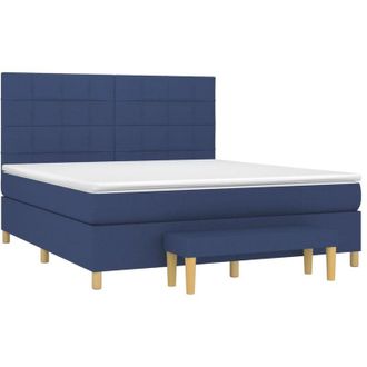 vidaXL Vidaxl - Cama Box Spring Con Colch&oacute;n Tela Azul 180x200 Cm