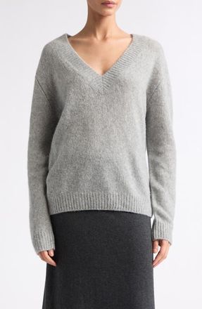 Lisa Yang Leona V-Neck Cashmere & Silk Sweater in Cloudy at Nordstrom, Size 2