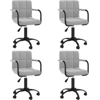 vidaXL Sillas De Comedor Giratorias 4 Uds De Terciopelo Gris Claro Vidaxl