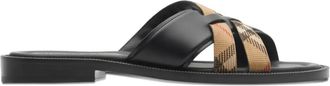 Burberry Drift leren sandalen met gekruiste bandjes - Zwart