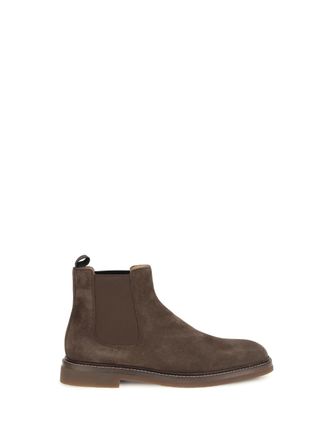 Brunello Cucinelli Mens Chelsea Boots Mocha Suede
