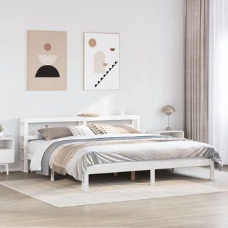 Berkfield Home Bed Frame with Headboard without Mattress White 180x200 cm Super King