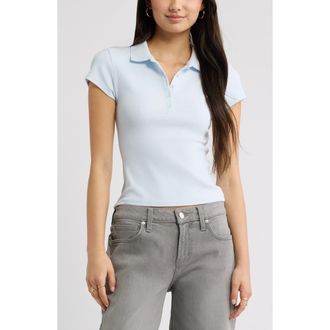 BP. Stretch Cotton Rib Polo in Blue Breeze at Nordstrom, Size Xx-Small