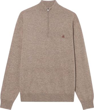 Brooks Brothers Maglione con mezza zip e logo - - Knitwear - Uomo - Rosa - L