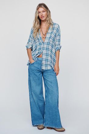 Pilcro High-Rise Wide-Leg Side-Gusset Jeans
