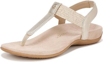 Vionic Womens Brea Heeled Sandal - Gold Metallic Leather