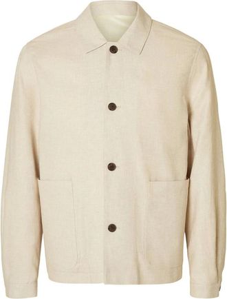 Selected Heren, Jassen, Beige, Maat: 2XL Katoen