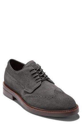 Cole Haan Judson Grand Wingtip Derby in Raven Suede Dark Natural at Nordstrom Rack, Size 10.5