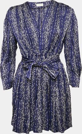 Sandro Blue Striped Satin Mini Dress