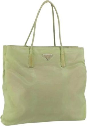 Prada Pre-owned Tote Bags, female, Green, Size: ONE SIZE Pre-owned Nylon Tote