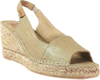 Toni Pons Fiore Womens Sandals Platinum - Silver Textile - Size UK 5