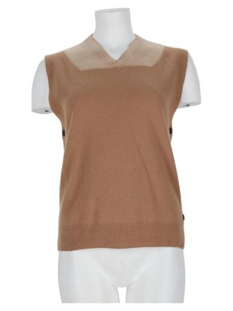Maison Margiela Black V-Neck Ribbed Virgin Wool Tank Top