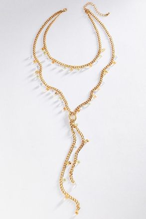 Anthropologie Crystal Drop Lariat Necklace