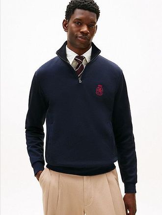 Tommy Hilfiger TH Crest Embroidery Quarter-Zip Jumper