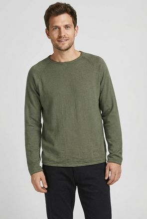 Jack & Jones Strickpullover JACK & JONES JJBREEZE KNIT CREW NECK, Herren, Gr. XS, dusty olive, Strick, Obermaterial: 100% Baumwolle, unifarben, regular fit, Rundha
