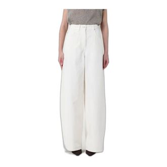 Brunello Cucinelli Pantalones anchos - Jeans - Mujer - Blanco - S