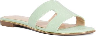 Dune London Womens Ladies Ludlows - Flat Boucle Sandals - Green Fabric - Size UK 5