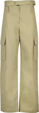 Iro Indra Straight-leg Broeken - Dames - Wijde Broeken - Beige - M - Katoen - Broeken