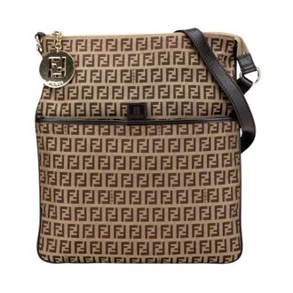 Fendi Pre-owned Zucchino Canvas Crossbody - Dames - Pre-owned - Bruin - Maat: ONE Size Leer