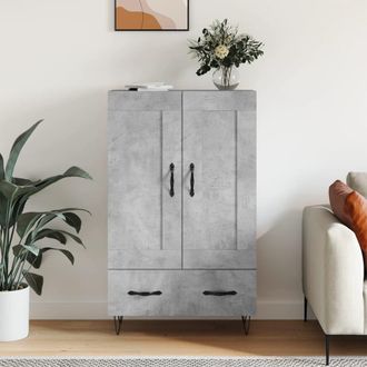 vidaXL Vidaxl - Aparador Alto Madera De Ingenier&iacute;a Gris Hormig&oacute;n 69,5x31x115 Cm