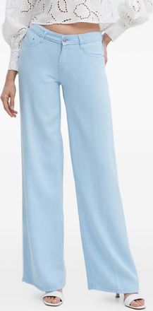 Guess Co triangle-logo trousers - Blue