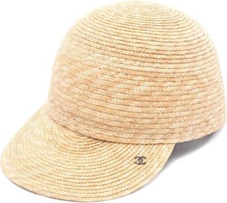 Chanel 1980s straw baseball cap - Neutrals