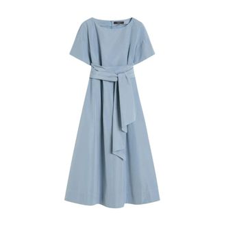 Max Mara Midi Dresses, female, Blue, Size: 2XL Flared Taffeta Midi Dress