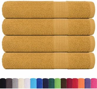 vidaXL Toallas 4 Piezas Oro 100x200 Cm 360 Gsm 100% Algod&oacute;n Vidaxl