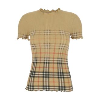 Burberry Tops, Dames, Beige, S, Letty Deg Chk