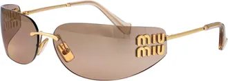 Miu Miu 0MU Gold Metal Sunglasses - Gold