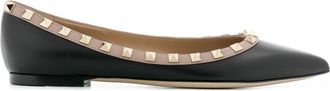Valentino Garavani Black Leather Ballet Flats