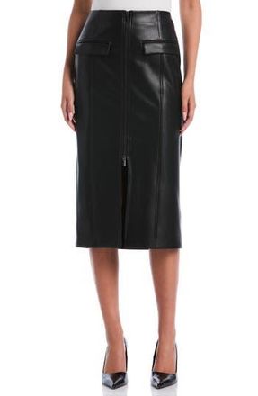 Shelli Segal Faux Leather Midi Skirt in Black at Nordstrom Rack, Size 8
