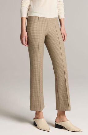 Vince Niki Mid Rise Crop Flare Plaid Pants in Oak Buff Check at Nordstrom, Size Xx-Small
