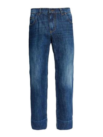 Dolce & Gabbana Logo-Plaque Straight-Leg Jeans