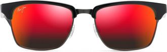 Maui Jim Kawika 54mm Polarized Square Sunglasses in Black Gloss at Nordstrom
