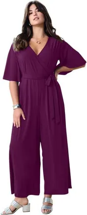 Roaman's Ultrasmooth Jumpsuit in Dark Berry at Nordstrom, Size 36