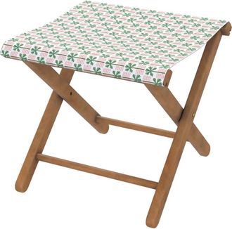 Vent de Boh&egrave;me Taburete plegable de haya y tela outdoor dise&ntilde;o de palmeras