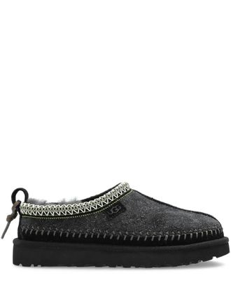 UGG braided-trim sheepskin slippers - Black