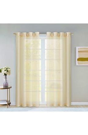 Dainty Home Sheer Set of 2 Panel Curtains in Beige at Nordstrom Rack, Size 108X84