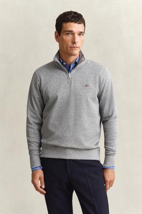 GANT Men Shield Half-Zip Sweatshirt (XXXL) GREY MELANGE