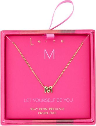 Leith Let Yourself Be You Bubble Initial Pendant Necklace in M- Gold at Nordstrom Rack