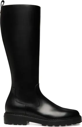 Bally Gusto leather knee-high boots - women - Bovine Split Leather/Rubber/Leather - 38.5 - Black