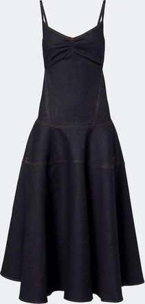 Jacquemus Pina de-N&icirc;mes gathered denim midi dress
