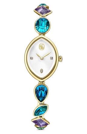 Swarovski Gema Crystal Bracelet Watch, 27mm x 20mm in Gold/multi at Nordstrom