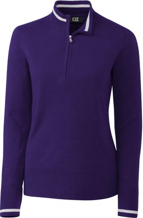 Cutter & Buck Womens Lakemont Tipped Half-Zip Sweater